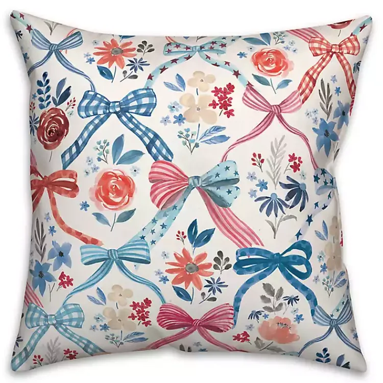 Outdoor Cushions & Pillows-Kirklands Home Bows and Flowers 4th of July Indoor/Outdoor Pillow