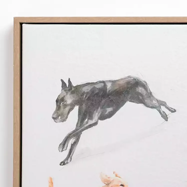 Framed Art-Kirklands Home Zoomie Dogs Framed Canvas Art Print
