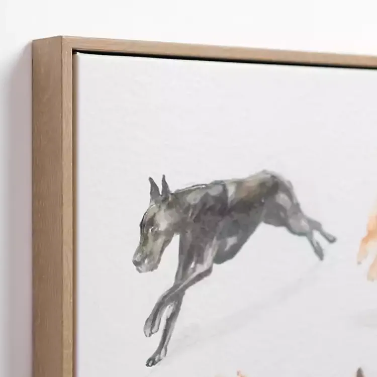 Framed Art-Kirklands Home Zoomie Dogs Framed Canvas Art Print