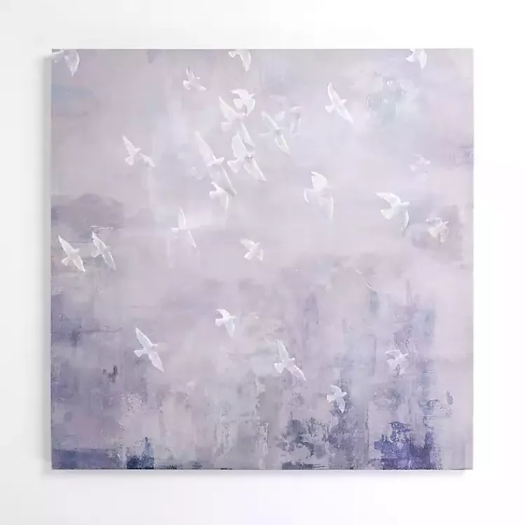 Canvas Art-Kirklands Home Birds in a Sky Canvas Art Print Purple