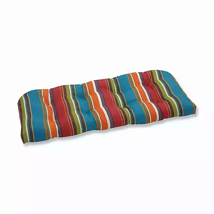 Outdoor Cushions & Pillows-Kirklands Home Multicolor Striped Outdoor Loveseat Cushion