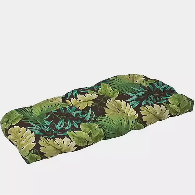 Outdoor Cushions & Pillows-Kirklands Home Island Leaves Outdoor Loveseat Cushion