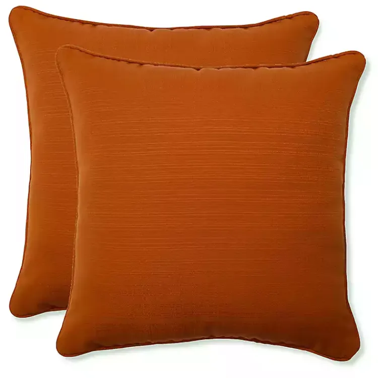 Outdoor Cushions & Pillows-Kirklands Home Burnt Outdoor Pillows, Set of 2 Orange
