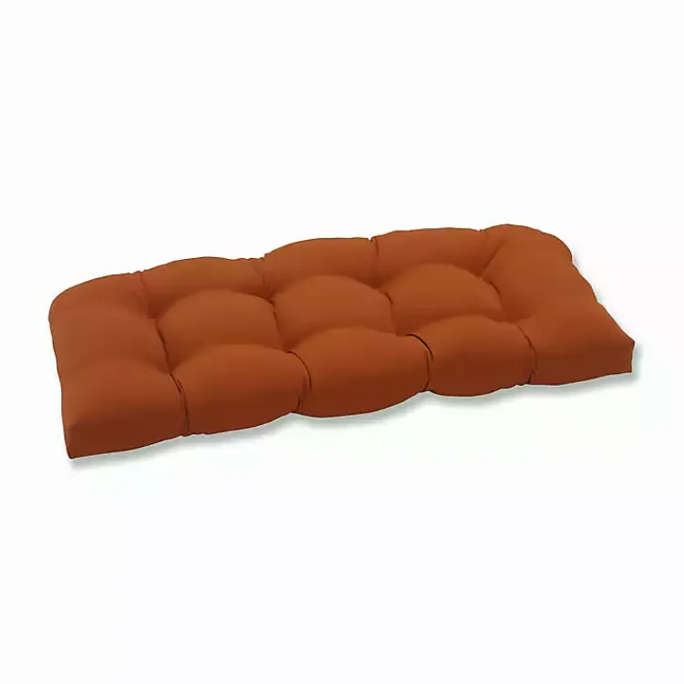 Outdoor Cushions & Pillows-Kirklands Home Burnt Outdoor Settee Cushion Orange