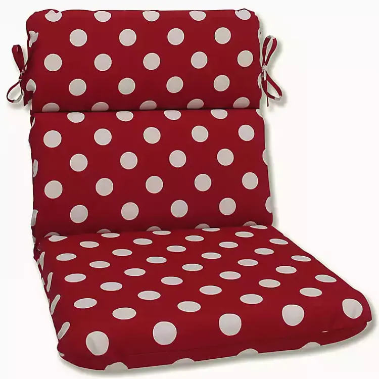 Outdoor Cushions & Pillows-Kirklands Home Red & White Polka Dot Chair Cushion