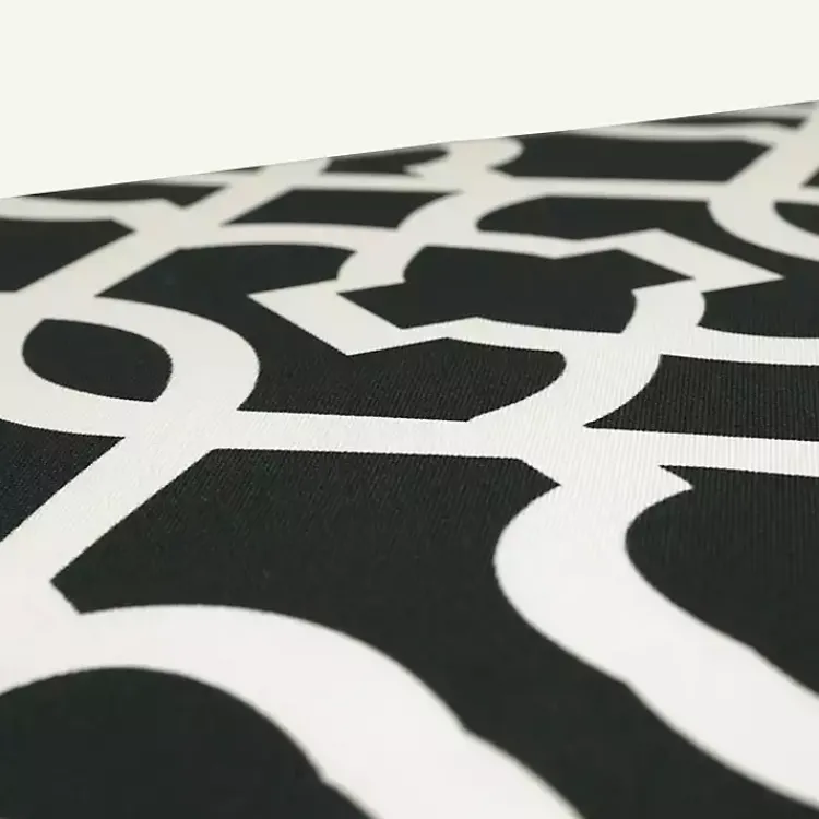 Outdoor Cushions & Pillows-Kirklands Home Black New Geometric Outdoor Chaise Cushion