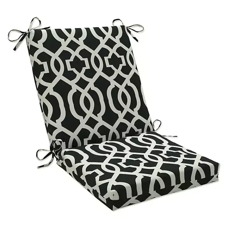 Outdoor Cushions & Pillows-Kirklands Home Black New Geometric Outdoor Chair Cushion