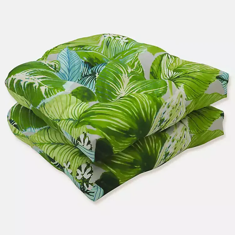 Outdoor Cushions & Pillows-Kirklands Home Jungle Outdoor Seat Cushions, Set of 2 Green
