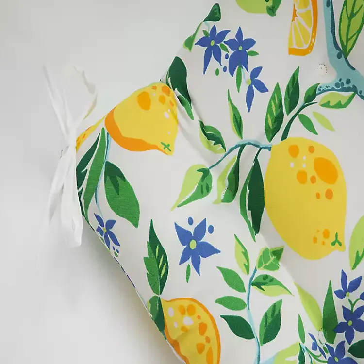 Outdoor Cushions & Pillows-Kirklands Home Lemon Tree Tufted Outdoor Seat Cushions, Set of 2