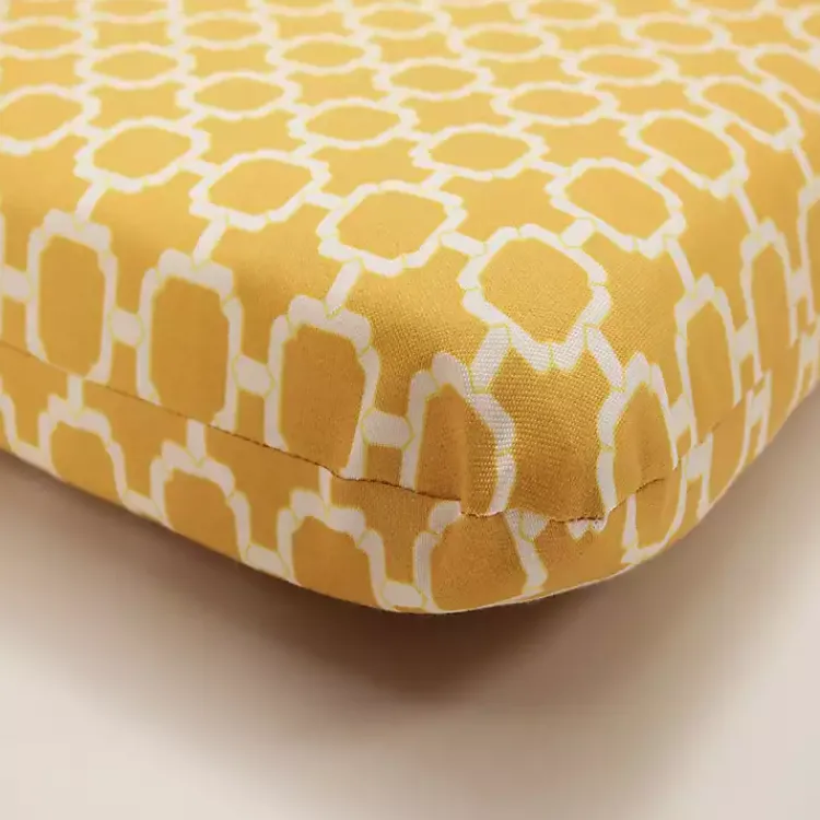 Outdoor Cushions & Pillows-Kirklands Home Pattern Outdoor Chair Cushion Yellow