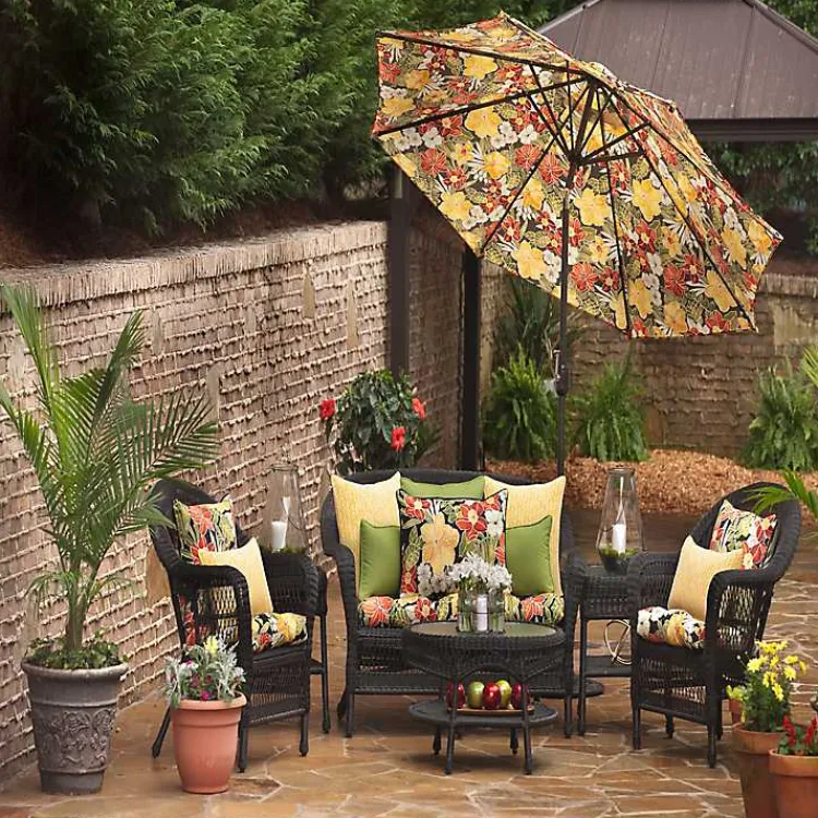 Outdoor Cushions & Pillows-Kirklands Home Herringbone Outdoor Long Pillows, Set of 2 Yellow