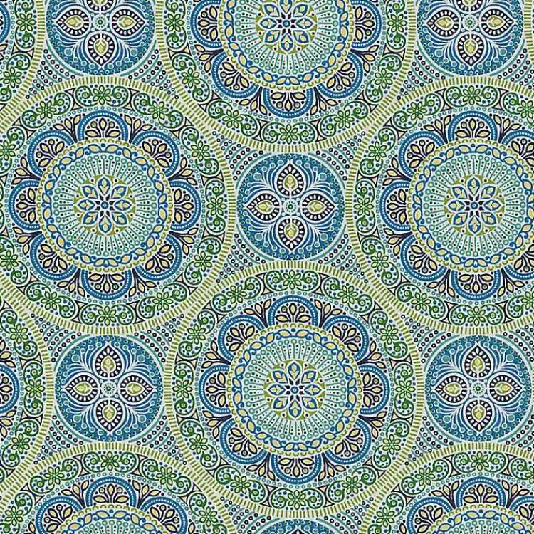 Outdoor Cushions & Pillows-Kirklands Home Blue Medallion Wicker Chair Cushions, Set of 2