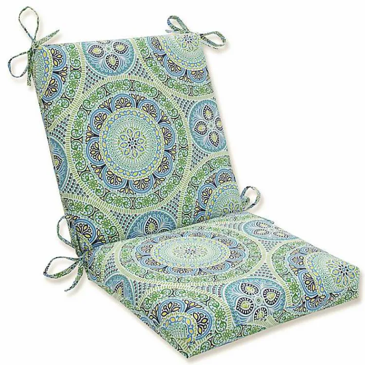 Outdoor Cushions & Pillows-Kirklands Home Blue Medallion Outdoor Chair Cushion