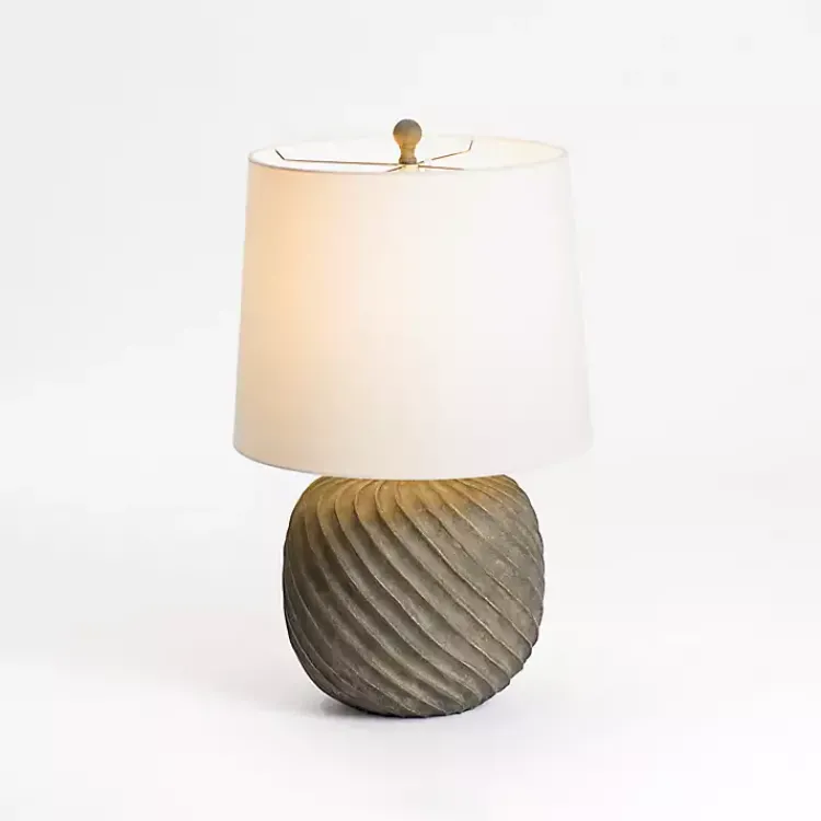 Table Lamps-Kirklands Home Black and Brown Swirl Anders Table Lamp Ivory