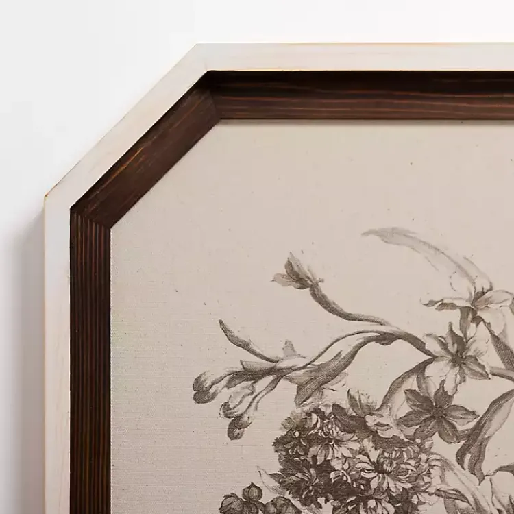 Framed Art-Kirklands Home Vintage Floral Octagon Framed Art Print