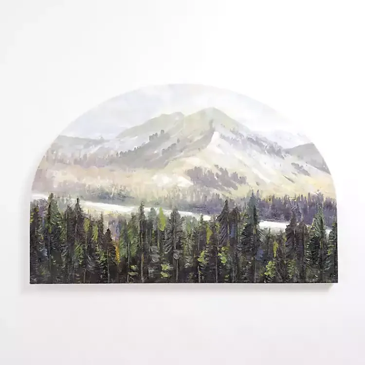 Canvas Art-Kirklands Home Mountain Top Forest Arched Canvas Art Print