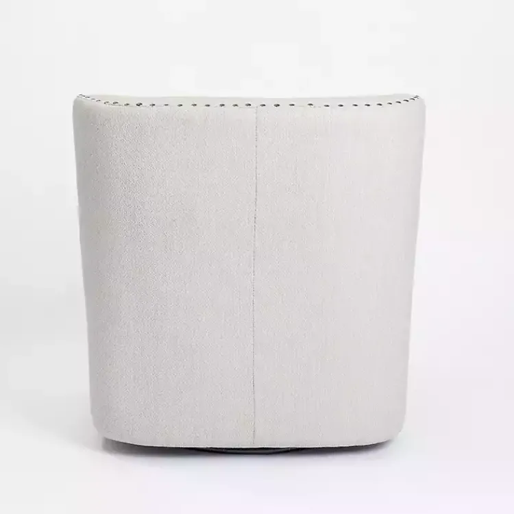 Accent Chairs-Kirklands Home Nailhead Wingback Swivel Accent Chair Ivory