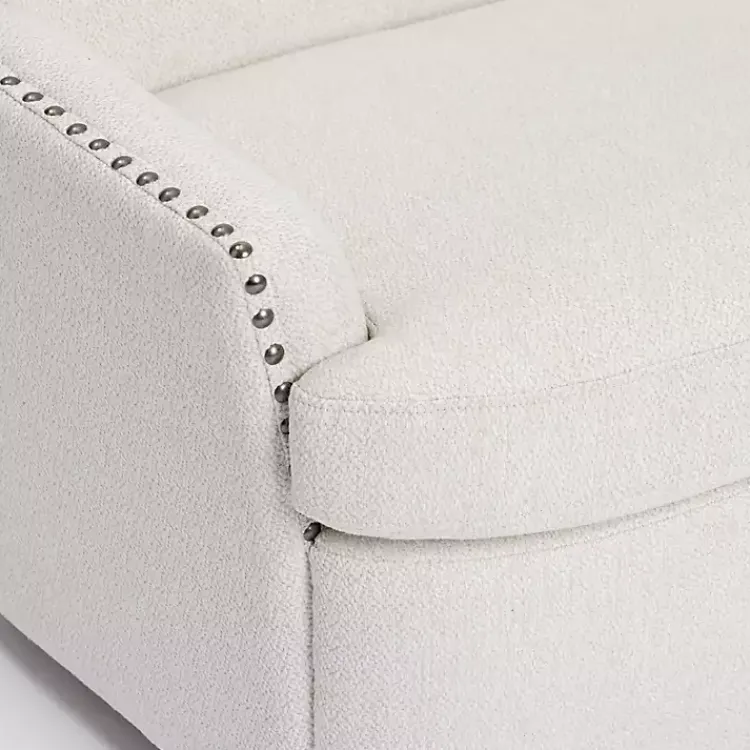 Accent Chairs-Kirklands Home Nailhead Wingback Swivel Accent Chair Ivory