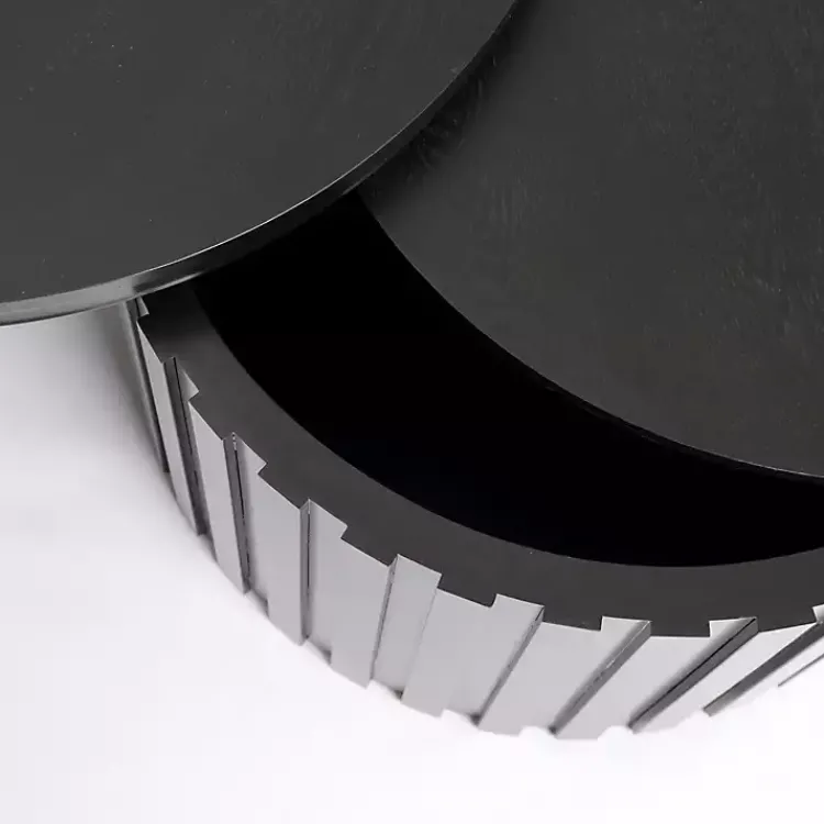 Coffee Tables-Kirklands Home Metal and Wood 2-pc. Storage Nesting Tables Black