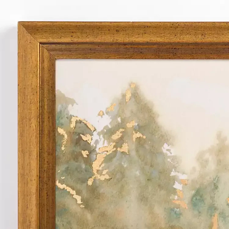Canvas Art-Kirklands Home Golden Watercolor Treeline Framed Canvas Art Print