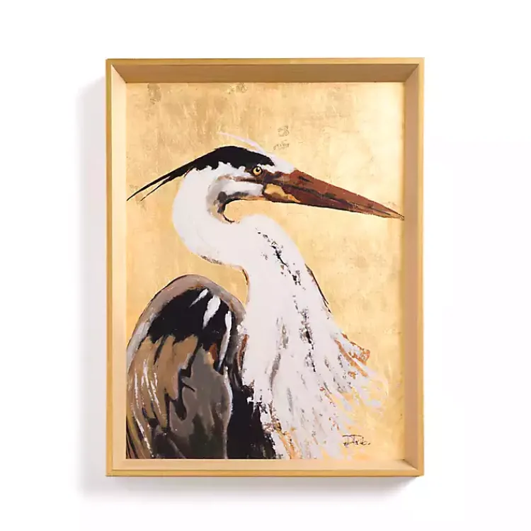 Framed Art-Kirklands Home Gilded Egret Framed Art Print