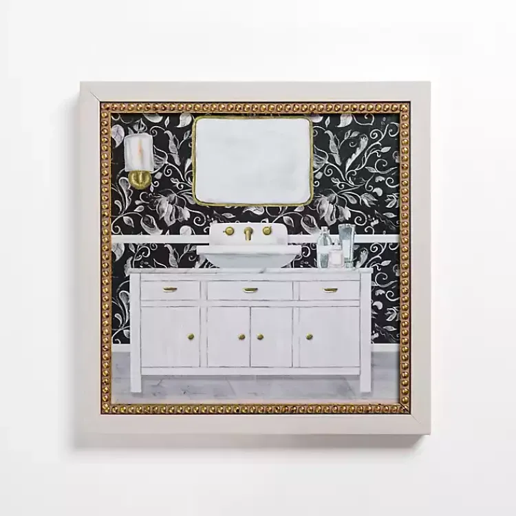 Framed Art-Kirklands Home Paisley Bathroom Sink Framed Art Print