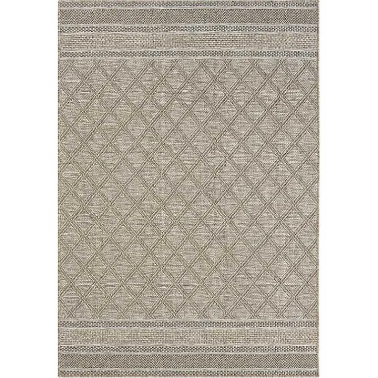 Outdoor Rugs-Kirklands Home Diamond Lattice Indoor/Outdoor Rug, 5x7 Brown
