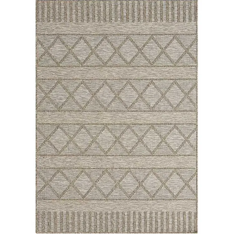 Outdoor Rugs-Kirklands Home Transitional Stripes Indoor/Outdoor Rug, 5x7 Brown