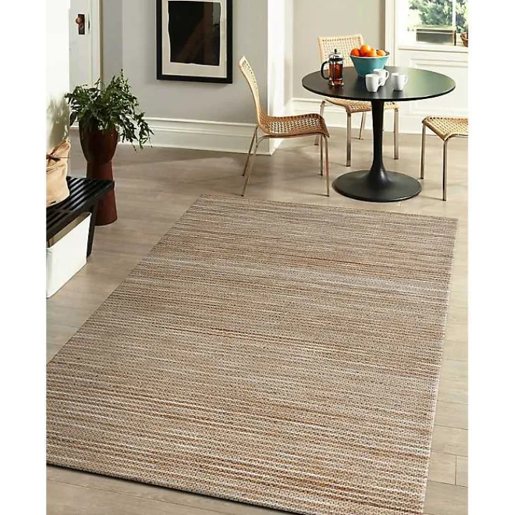 Area Rugs-Kirklands Home Natural Jute and Wool Woven Area Rug, 5x8 Brown