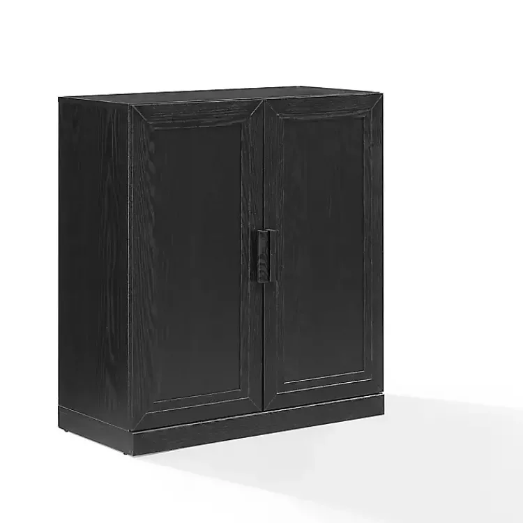 Cabinets & Sideboards-Kirklands Home Wood Grain Stackable Storage Cabinet Black