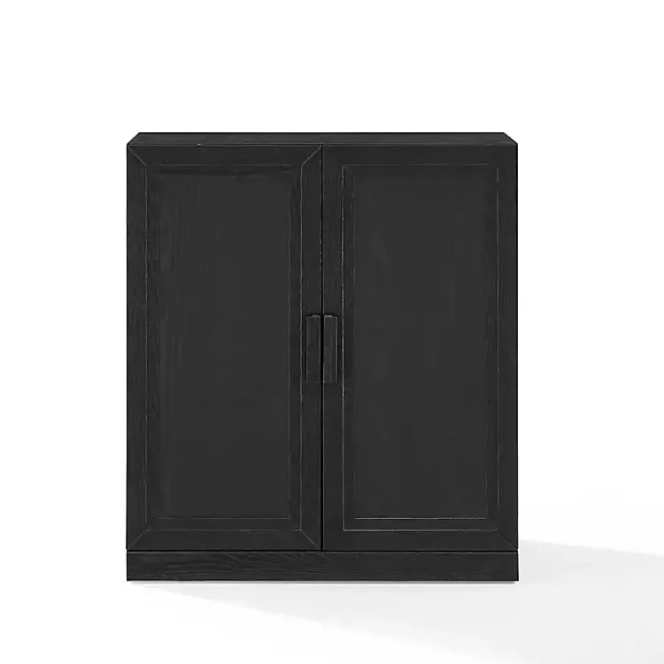 Cabinets & Sideboards-Kirklands Home Wood Grain Stackable Storage Cabinet Black