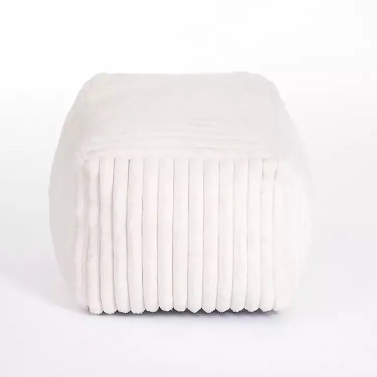Benches & Ottomans-Kirklands Home Cream Comfy Foam Lounge Ottoman White