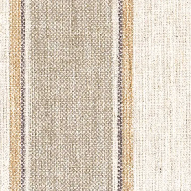 Benches & Ottomans-Kirklands Home Tan Striped Upholstered Wood Leg Bench