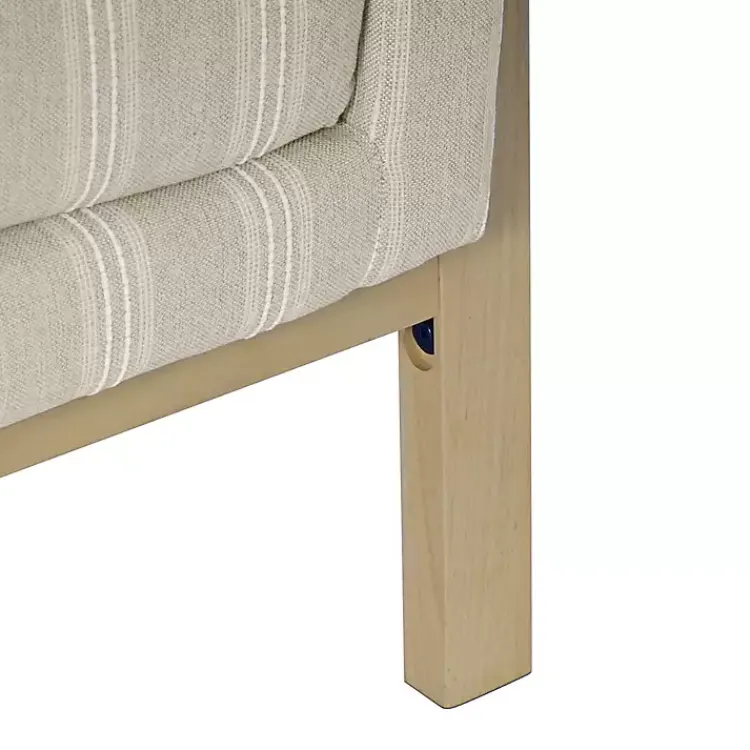 Accent Chairs-Kirklands Home Tan Striped Upholstered Wood Frame Armchair