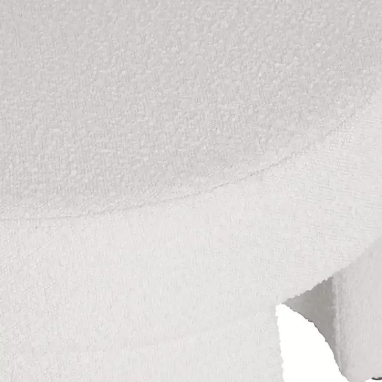 Benches & Ottomans-Kirklands Home Cream Boucle Round Upholstered Ottoman White