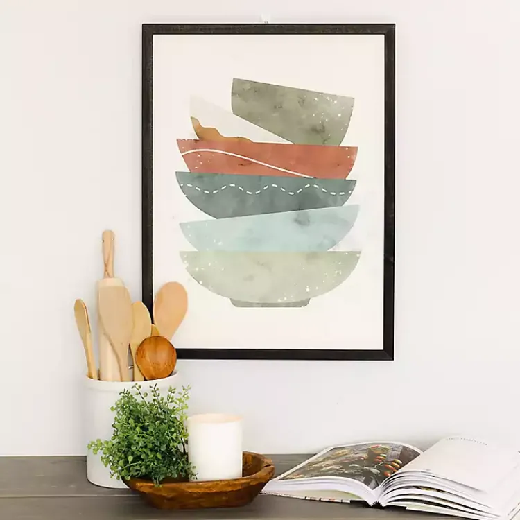 Framed Art-Kirklands Home Colorful Bowls Framed Art Print Multir