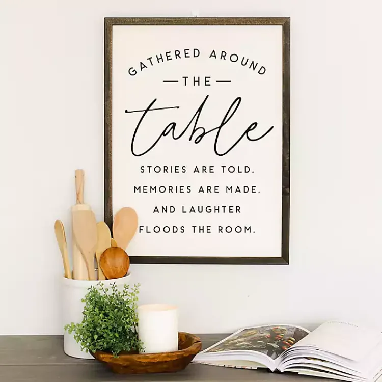 Wall Quotes & Signs-Kirklands Home Around the Table Framed Wall Plaque
