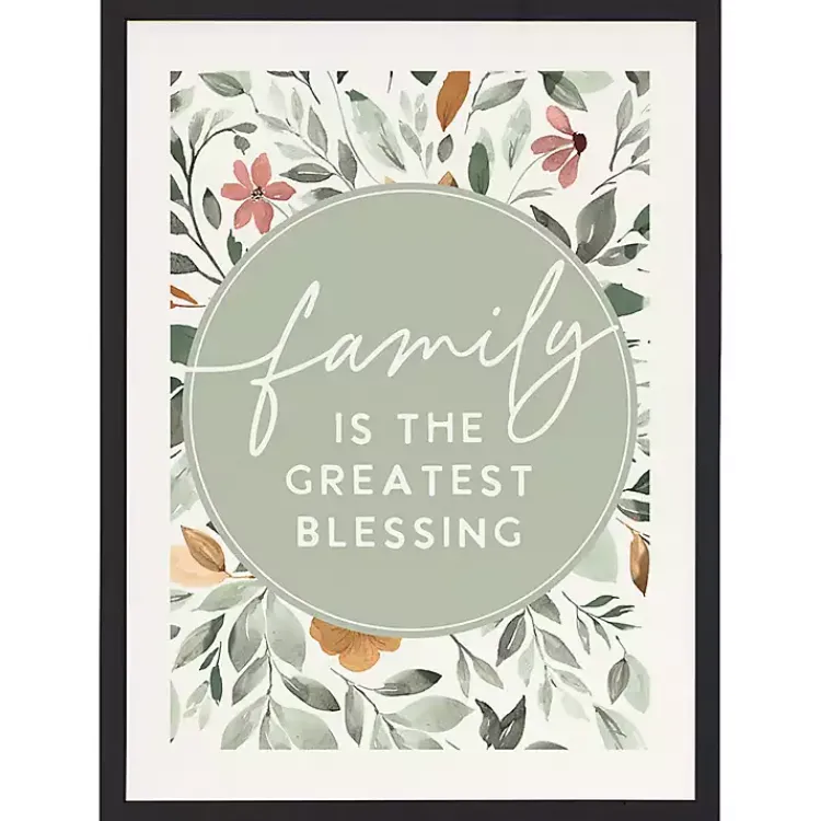 Wall Quotes & Signs-Kirklands Home Family Blessing Floral Framed Wall Plaque