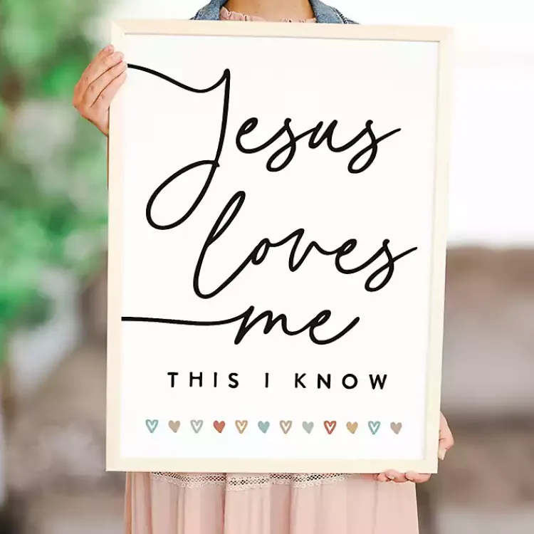 Wall Quotes & Signs-Kirklands Home Jesus Loves Me Wood Wall Plaque