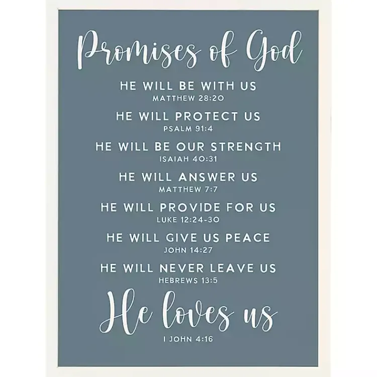 Wall Quotes & Signs-Kirklands Home Promises of God Blue Wood Wall Plaque