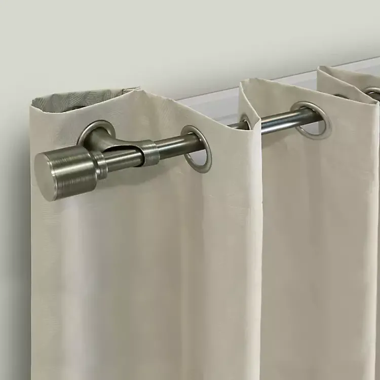 Curtain Rods & Hardware-Kirklands Home Gray Metal Blackout Finial Curtain Rod, 72 in.
