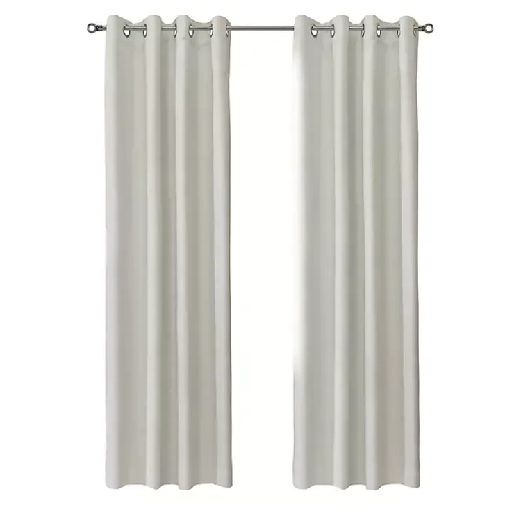 Curtains & Drapes-Kirklands Home Neutral Light Filtering Curtain Panel, 95 in. Ivory