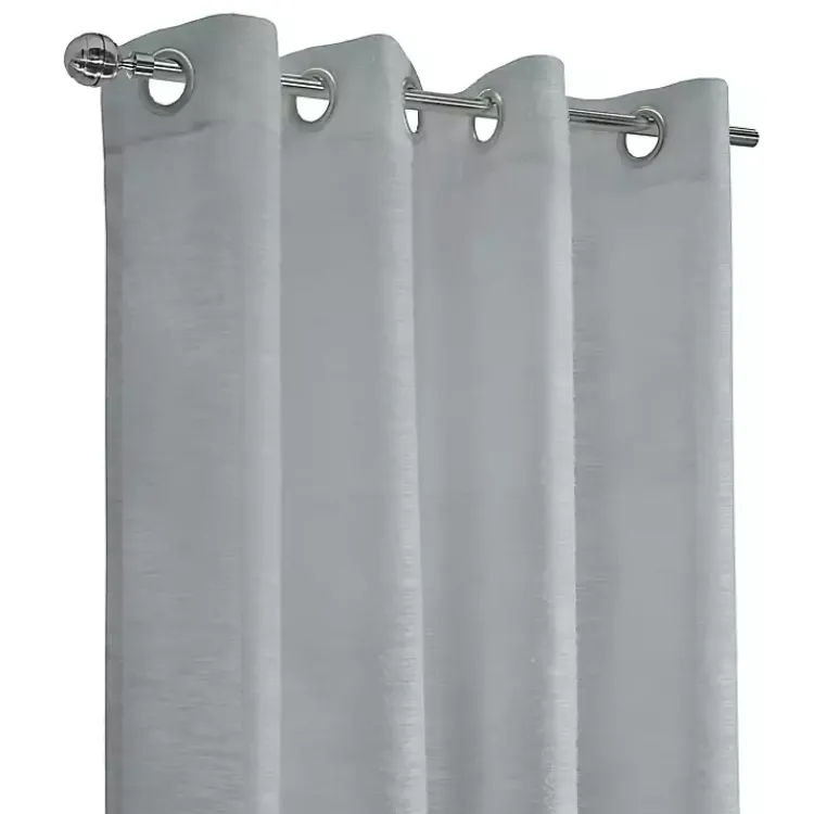 Curtains & Drapes-Kirklands Home Boucle Sheer Single Curtain Panel, 63 in. Gray