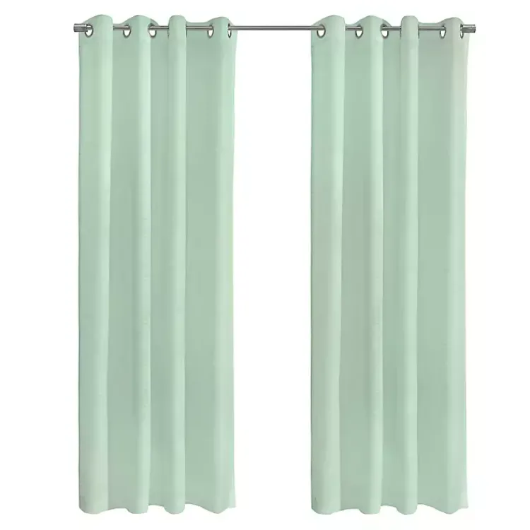 Curtains & Drapes-Kirklands Home Seafoam Boucle Sheer Curtain Panel, 84 in. Green