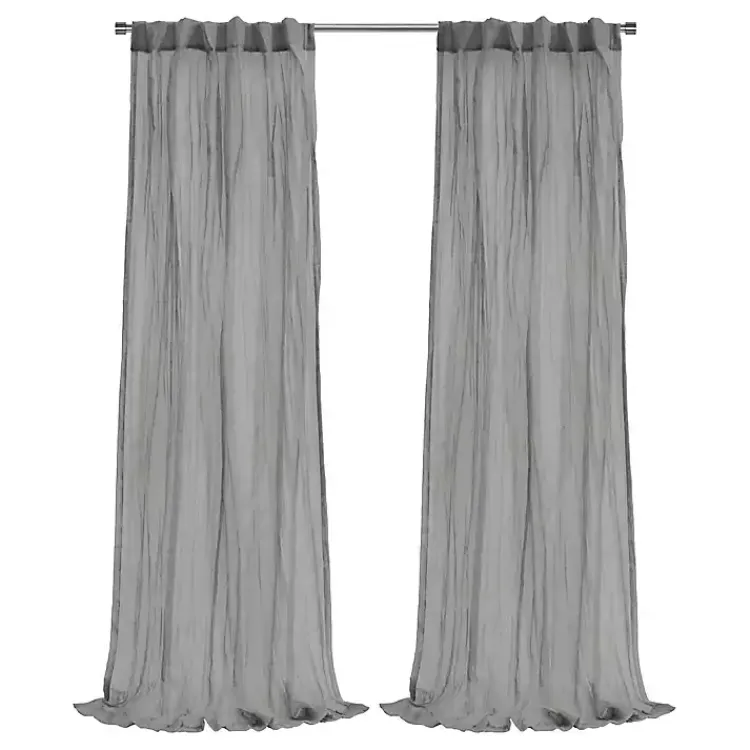 Curtains & Drapes-Kirklands Home Paloma Curtain Panel, 63 in. Gray
