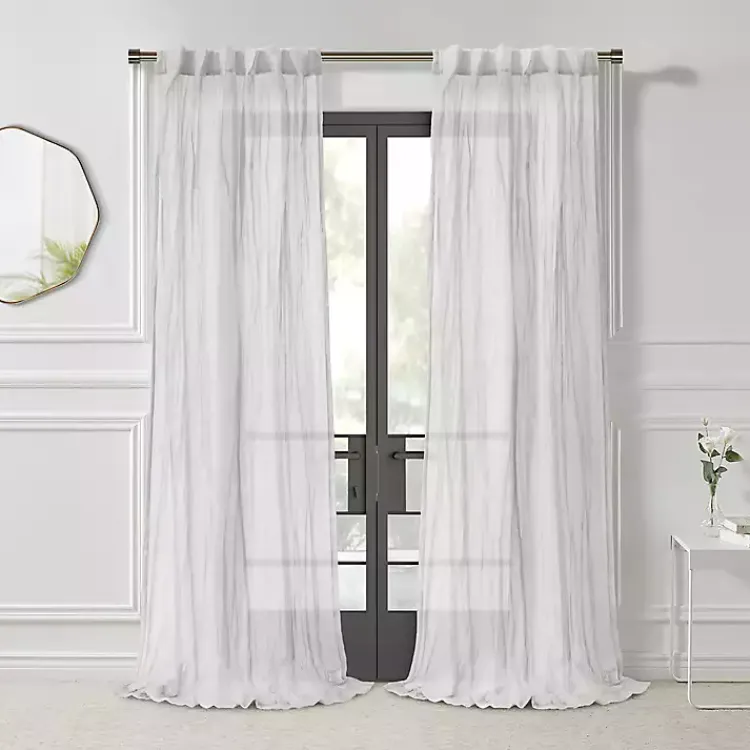 Curtains & Drapes-Kirklands Home Paloma Curtain Panel, 95 in. White