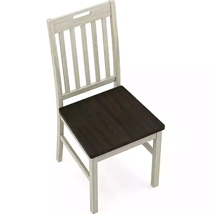 Dining Chairs-Kirklands Home Antique Slatted Back Dining Chairs, Set of 2 White