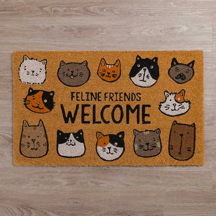 Doormats-Kirklands Home Feline Friends Welcome Doormat Brown