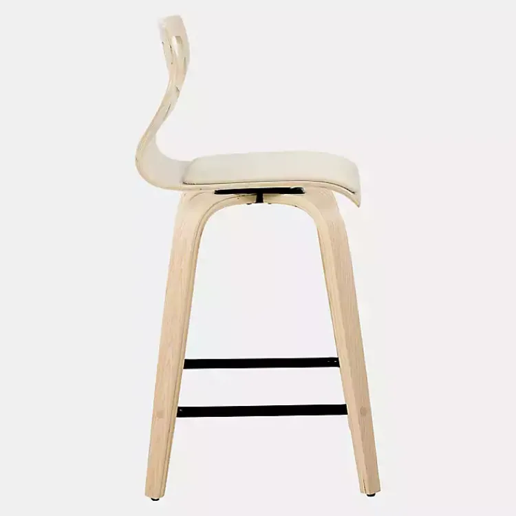 Bar Stools & Counter Height Stools-Kirklands Home Cream Golia Swivel Counter Stools, Set of 2 Ivory