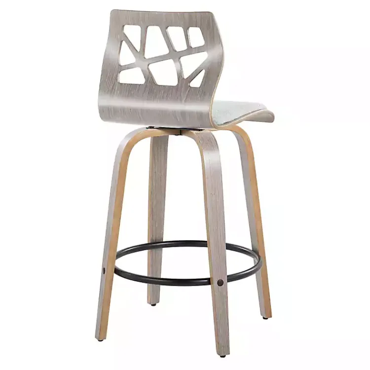 Bar Stools & Counter Height Stools-Kirklands Home Golia Swivel Counter Stools, Set of 2 Gray